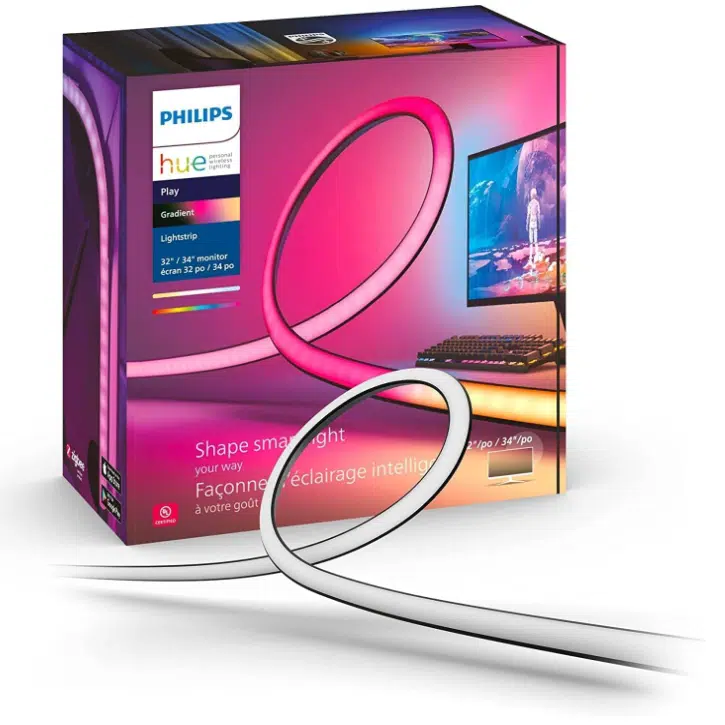 Thumbnail Philips Hue White & Color Ambiance Play Gradient PC Lightstrip für 32-34 Zoll 116cm Starter Kit für 96,89€ (statt 114€)