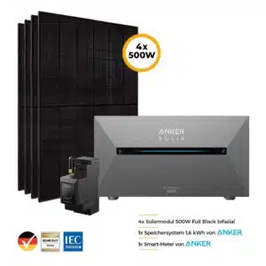 2000W Balkonkraftwerk mit Anker Speicher