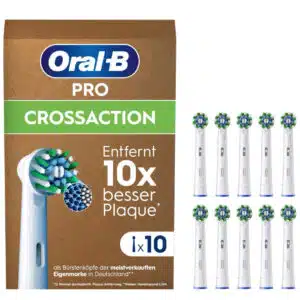 Oral-B Pro CrossAction – ORIGINAL Aufsteckbürsten für Elektrische Zahnbürste 10 Stück in weiß für 21,88€(statt 26,99€)