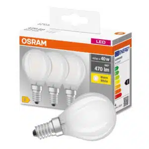 Osram LED Base Classic P Lampe, in Tropfenform mit E14-Sockel, Warmweiß 3er-Pack für 2,31€(statt 6,21€)