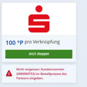 100  Payback Punkte mit der Sparkasse