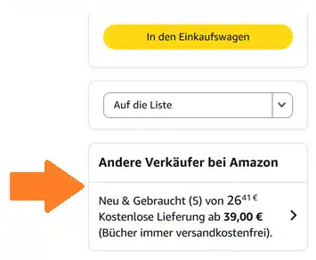 Orangener Pfeil auf 