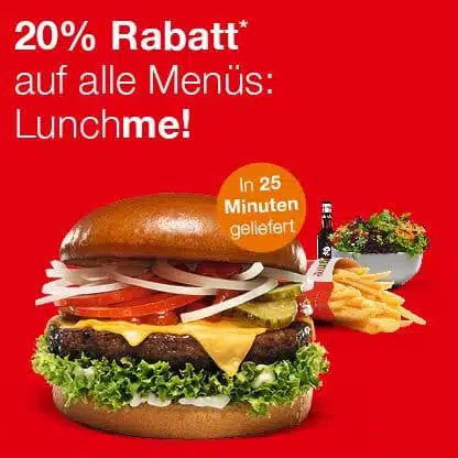 Thumbnail Neue burgerme-Aktionen im Juli – z.B. Mittags-Special mit 20% Rabatt