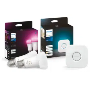 Philips Hue White and Col. Amb. LED E27 Lampen mit Hue Bridge Steuerungszentrale für 69,99€ (statt 90€)
