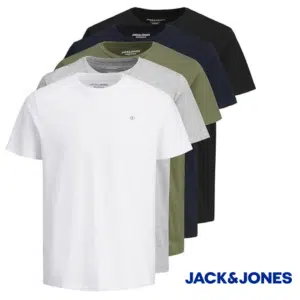 Jack & Jones Basic Baumwoll T-Shirt 5er Pack ab 28,07€ (statt 40€) 👉 5,61€ pro Shirt