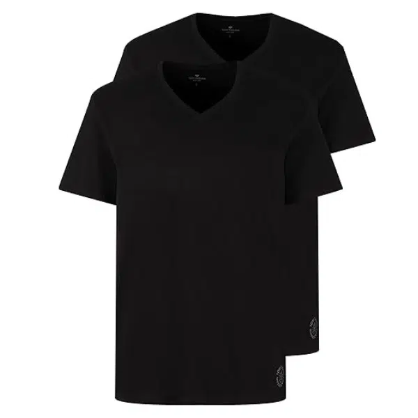 Thumbnail Tom Tailor Herren T-Shirt mit V-Ausschnitt im Doppelpack, versch. Farben, ab 10,51€ - nur 5,26€ pro Shirt! 😀
