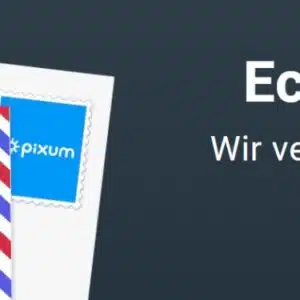 🎇Erstelle eine klassische Postkarte in der &#034;Pixum&#034; App und verschicke sie gratis.📫