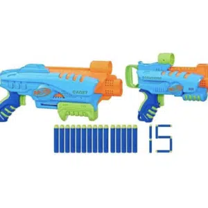 🚀 Nerf Elite Junior Ultimate Starter Set mit 2 Easy-Play Blaster und 15 Nerf Elite Darts
