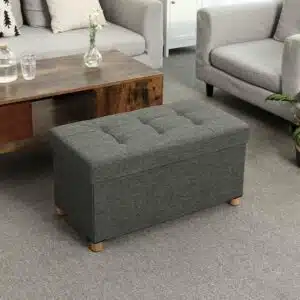 SONGMICS Sitztruhe mit Stauram & Holzfüßen dunkelgrau für 28,99€ (statt 40€)