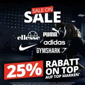 Sportspar: 25% Extra Rabatt auf Sale Artikel von Top Marken - Sale on Sale