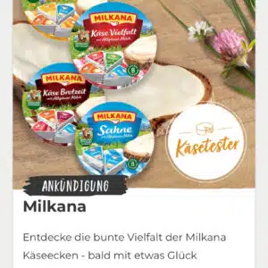 *Vorankündigung* Milkana-Käseecken gratis testen ab 12.08.2025 - Bewerbung nötig