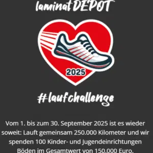 Gratis Laufshirt &#043; den guten Zweck unterstützen (LaminatDEPOT Laufchallenge 2025)