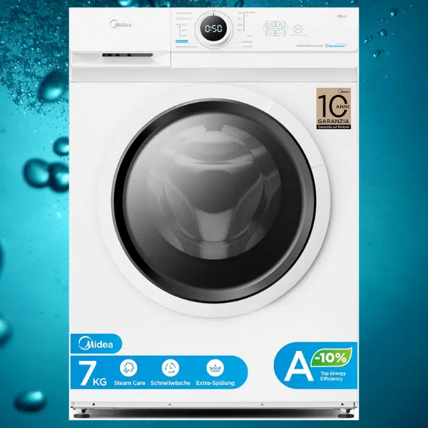 Thumbnail Über 70€ sparen! 🚀 Midea MF10EW70BA10 Waschmaschine, 7kg Fassungsvermögen, für nur 279,47€!