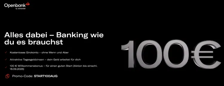 100€ Bonus für gebührenfreies Openbank Girokonto