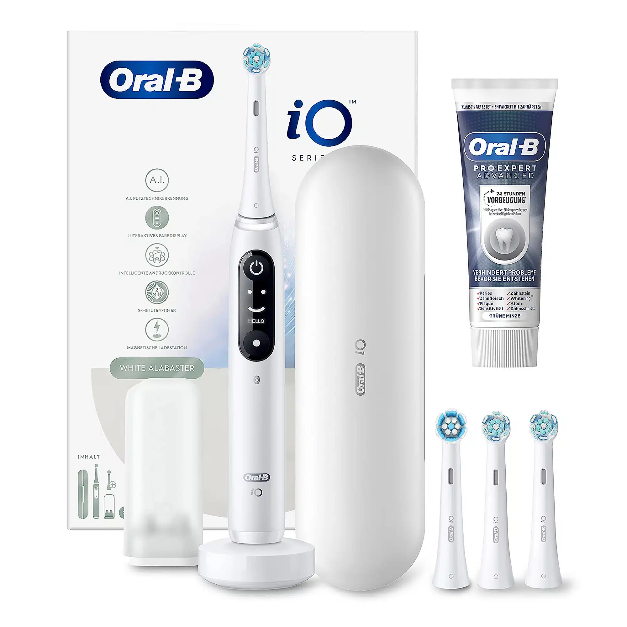 Thumbnail Oral-B Zahnbürsten-Set: iO Series 8N + 4 Aufsteckbürsten + Zahnpasta für 149,99€ (statt 165€)