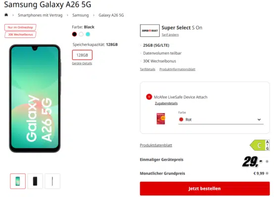 Samsung Galaxy A26 5G Handytarif