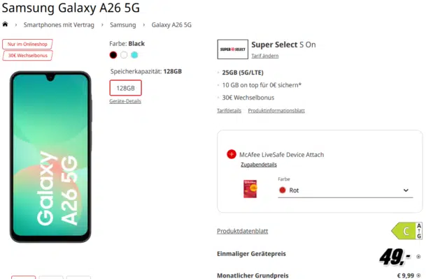 Samsung Galaxy A26 Handytarif