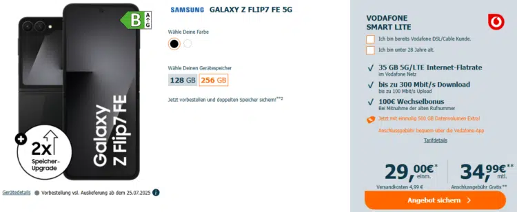 Samsung Galaxy Z Flip7 FE Handyvertrag
