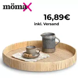 Dekotablett mit Rattan-Geflecht für 16,89€ inkl. Versand bei Mömax
