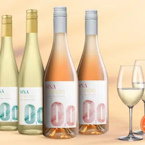 2 Schott Zwiesel Gläser inklusive 🍇 Vinos Null Prozent Paket mit 4 Flaschen alkoholfreiem Wein (0,0%)