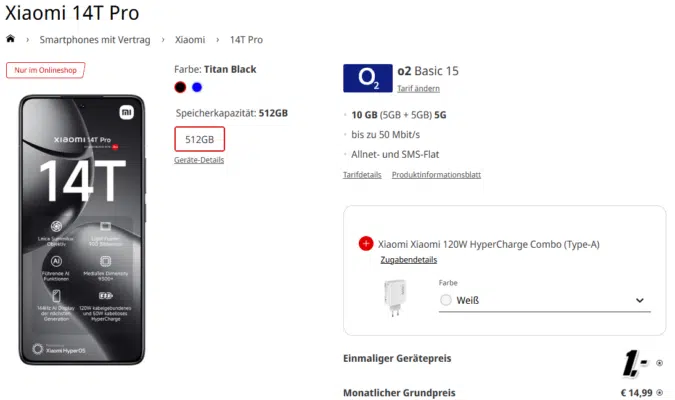 Xiaomi 14T Pro Handytarif