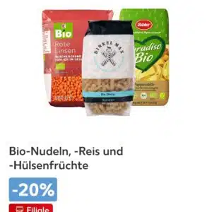 20% auf Bio-Nudeln/-Reis & -Hülsenfrüchte: KauflandCard