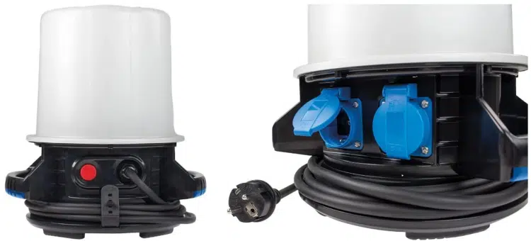 as–Schwabe 360° LED-Rundumleuchte mit 2 Schutzkontaktsteckdosen