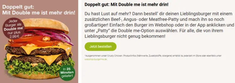 burgerme doppelt gut Aktion