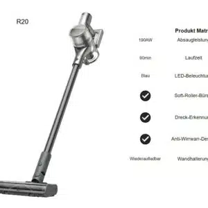 Dreame R20 Kabelloser Akku-Stielstaubsauger (190AW) für 159€ (mit Prime) / für 167,37€ (ohne Prime) statt 233,90€