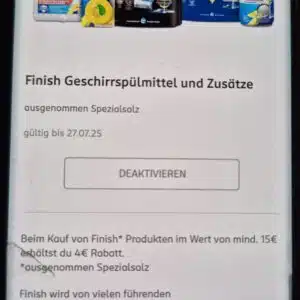 4 € Rabatt auf Finish (Rossmann)