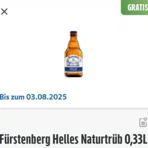 Fürstenberg Helles Naturtrüb 0,33l gratis mit der Edeka-App (Edeka Südwest)