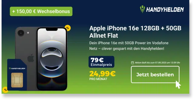 iPhone 16e mit Allnet-Flat