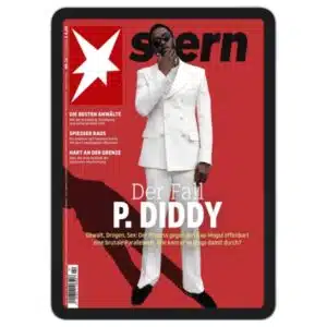 stern Cover ePaper auf einem Tablet mit "der Fall P. Diddy" als Aufhänger