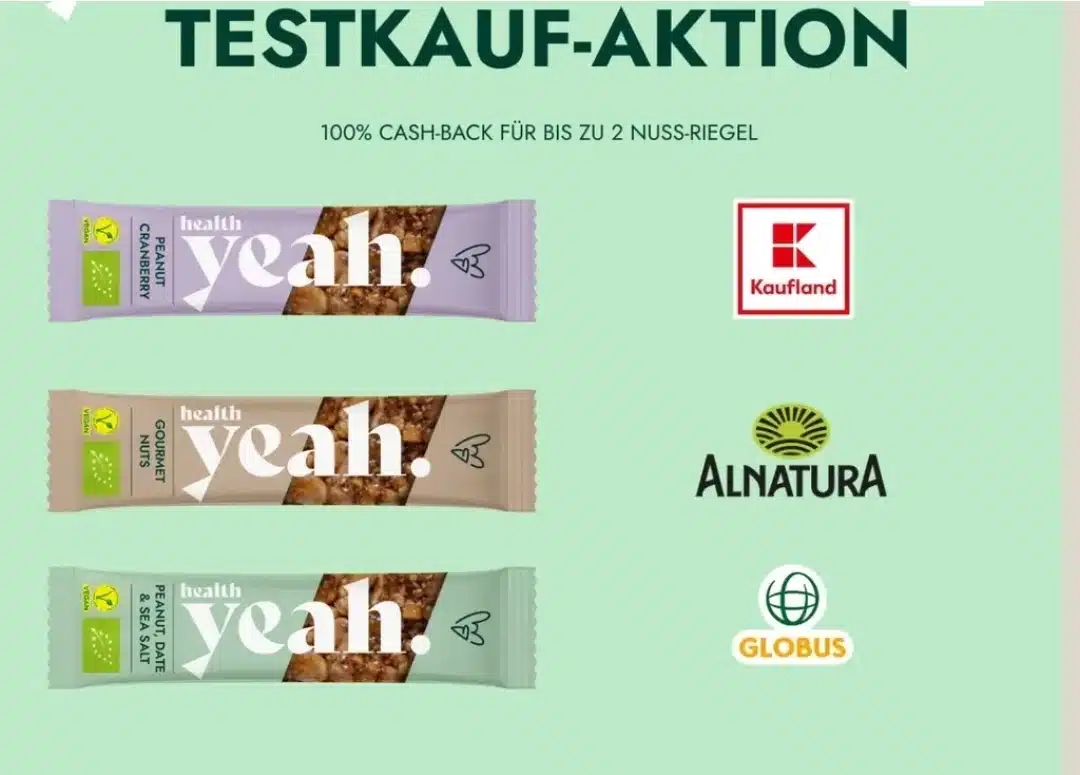 [Testkaufaktion] Kaufe bis zu 2 Health Yeah Nussriegel und erhalte dein ...