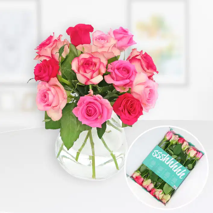 Thumbnail 12 rosa Rosen im Briefkasten – Blumengruß für jeden Anlass ab 9,95€
