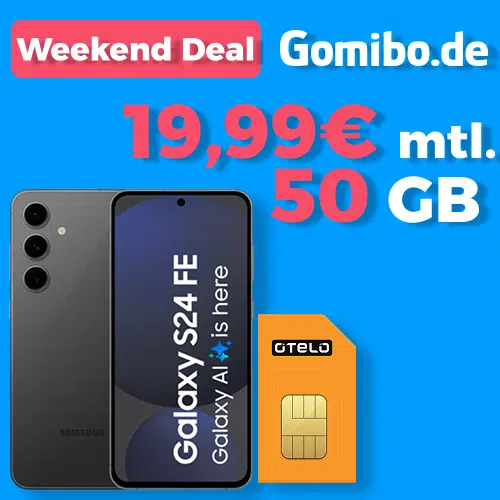 Thumbnail Eff. GRATIS: Samsung Galaxy S24 FE (256GB) für 1€ + 50GB 5G/LTE Allnet für 19,99€/Monat + 50€ Wechselbonus (otelo Allnet Flat Classic)