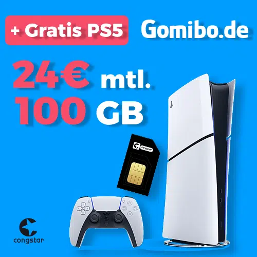 Thumbnail GRATIS PS5 Slim Digital Edition + 100GB 5G/LTE Congstar Allnet für 24€/Monat + 10€ Wechselbonus (Congstar Allnet Flat M)