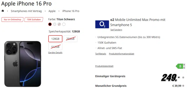 Apple iPhone 16 Pro Handytarif