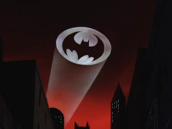 Bat-Signal am Himmel aus Batman Cartoon