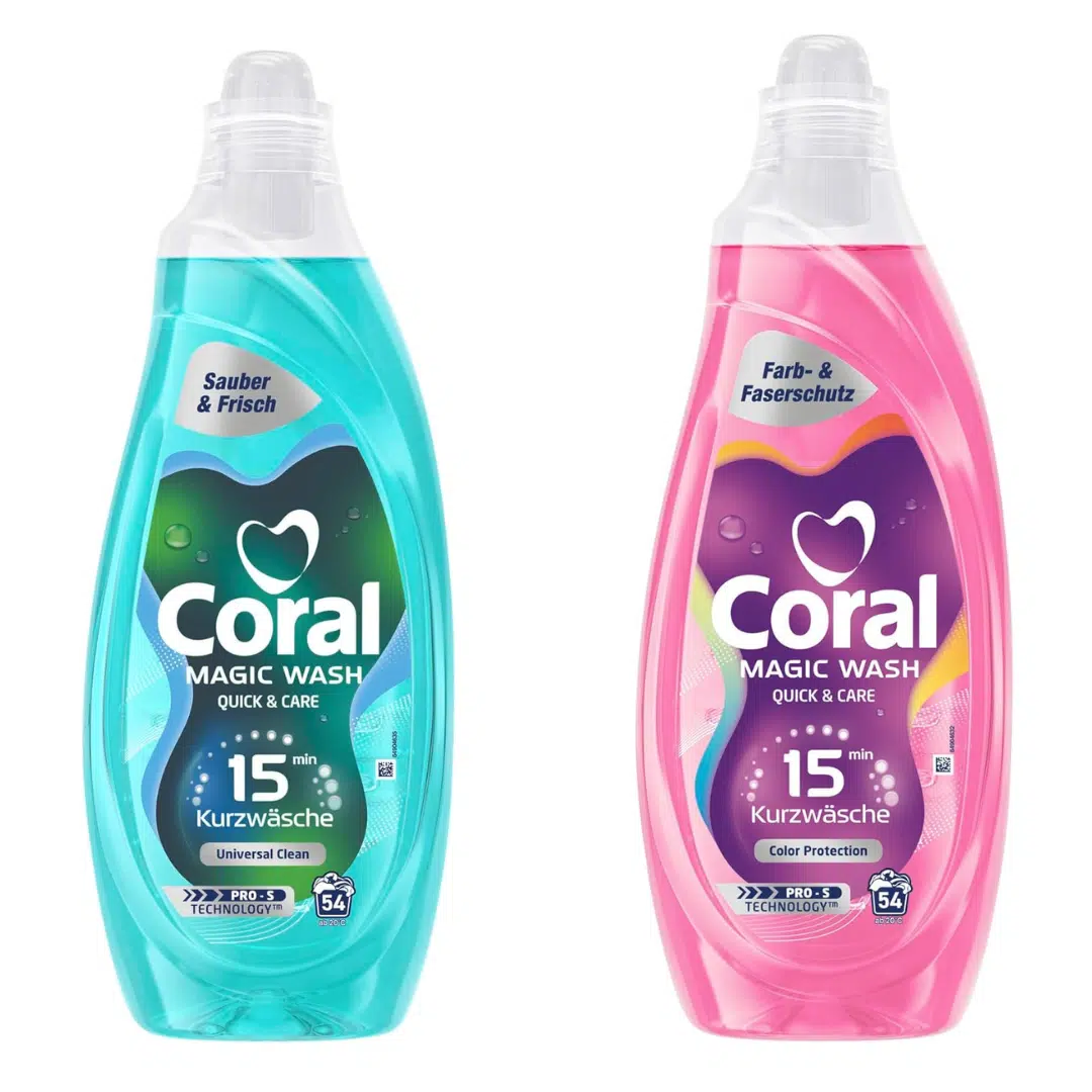Thumbnail 🧺 Coral Vollwaschmittel oder Colorwaschmittel flüssig Magic Wash 54 WL 10,12€ (statt 15,30€)