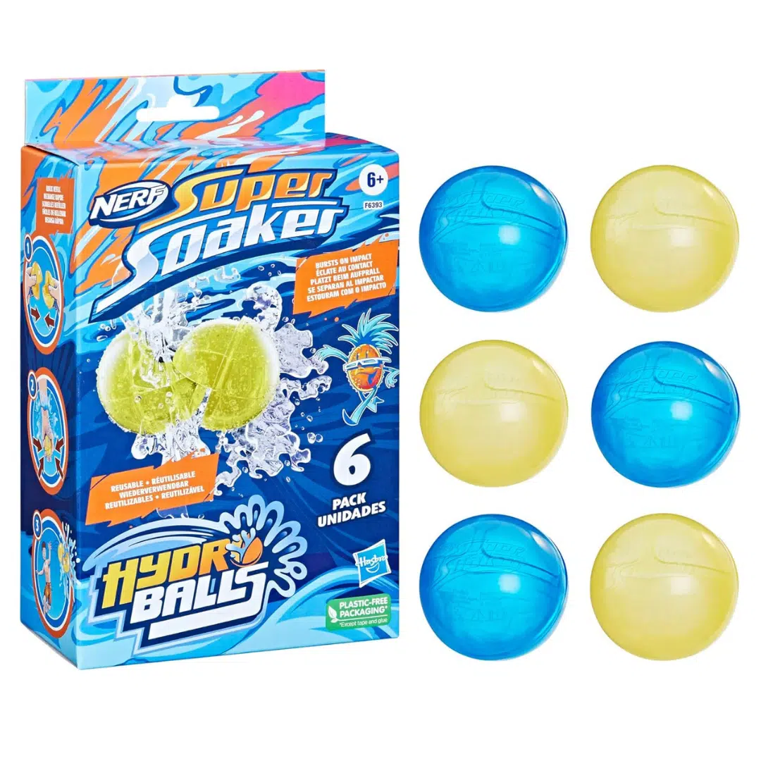 Thumbnail Nerf Super Soaker Hydro Balls 6er-Pack wiederverwendbare mit Wasser befüllbare Bälle für 3,70€ (statt 12€)
