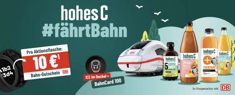 10€ Deutsche Bahn Gutschein auf hohes C-Flaschen