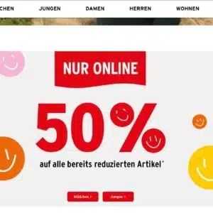 Ernstings-Family – 50 % auf bereits reduzierte Artikel - nur online