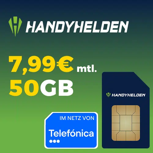 Thumbnail Handyhelden packt wieder einen aus 🔥 50GB Allnet Flat im Telefónica-Netz für nur 7,99€/Monat ✅ monatlich kündbar + Preis bleibt für immer!
