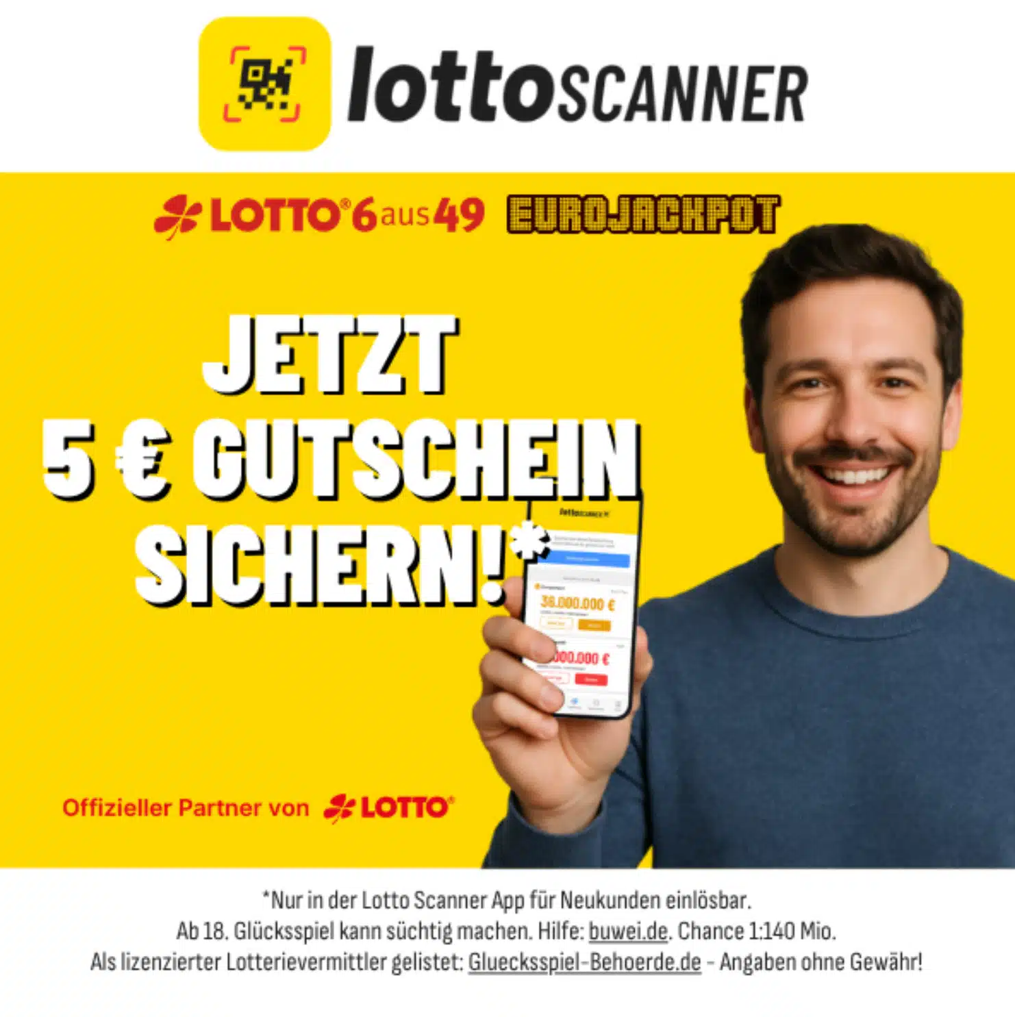 Thumbnail 💰 Lotto 6aus49: 3 Felder GRATIS (statt 4,40€) mit 4 Mio € Jackpot - Lotto Scanner-Neukunden