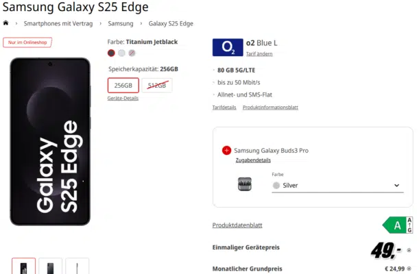 Samsung Galaxy S25 Edge Handytarif