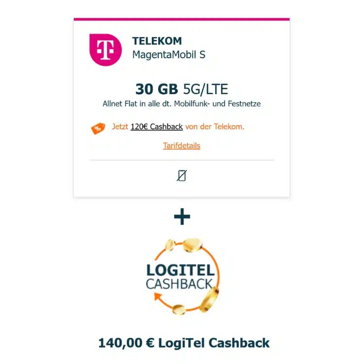 Thumbnail 30GB 5G/LTE Allnet-Flat im Telekom-Netz für eff. 12,87€/Monat (Telekom MagentaMobil S)