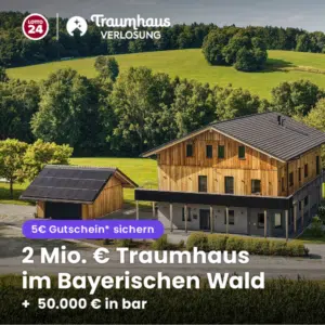 Thumbnail Traumhausverlosung: 2 Mio. € Traumhaus im Bayerischen Wald + 50.000€ Bargeld für nur 5€ Einsatz