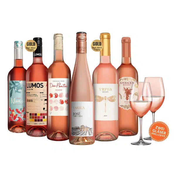 Thumbnail Vinos Sommer Rosado Paket mit 6 Flaschen Rosé inkl. 2 Gläser von Schott Zwiesel für 29,99€
