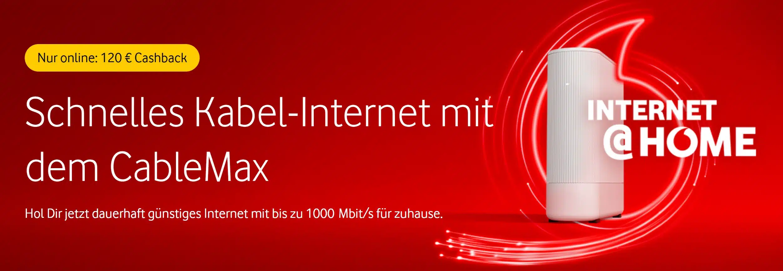 Banner vom Vodafone CableMax-Internet